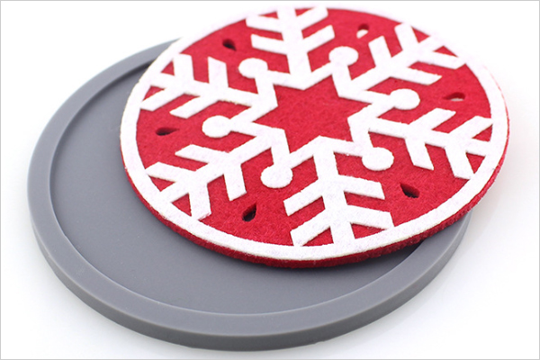 激光雕刻機(jī)加工的毛氈杯墊 激光雕刻機(jī)加工的毛氈杯墊